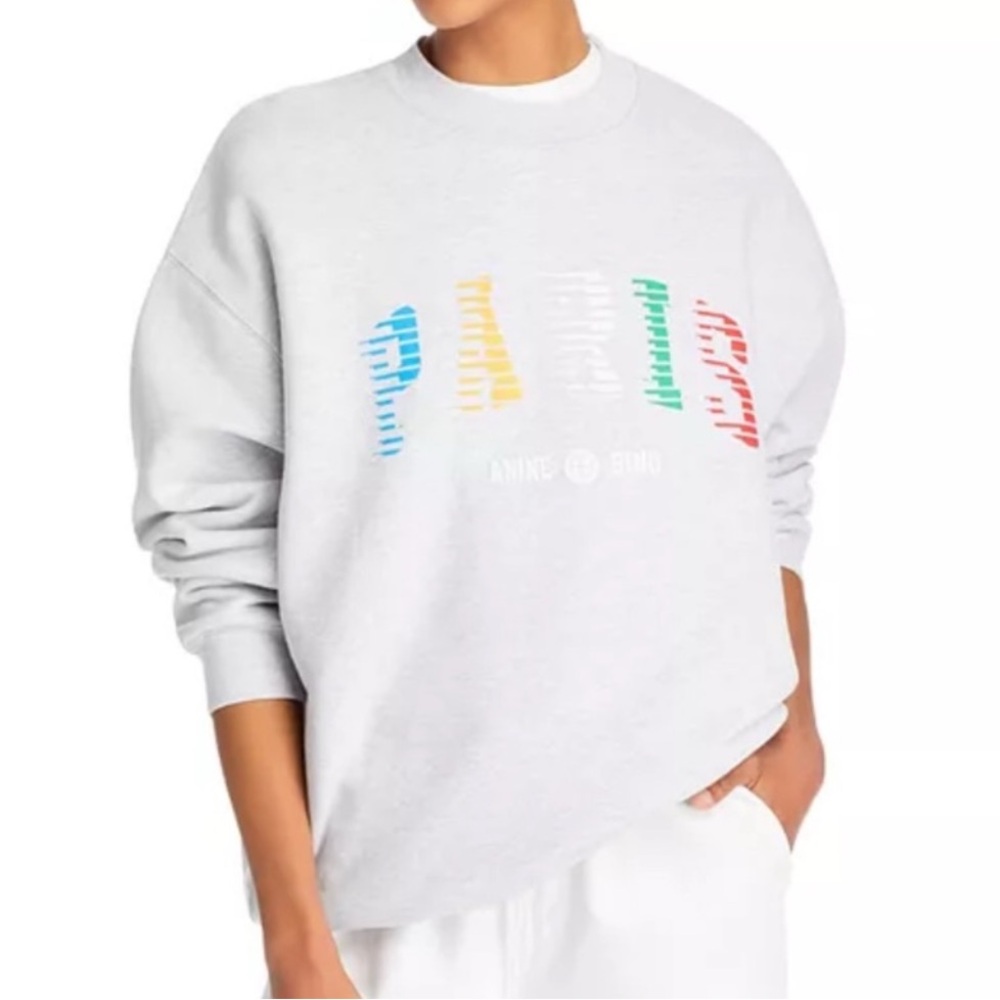 Anine Bing Tyler Paris Sweatshirt in Grey